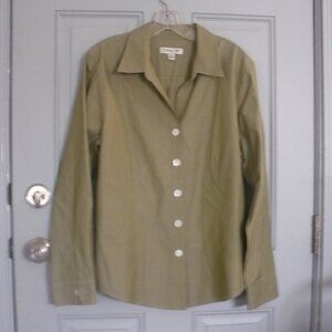 Ladies Sage Green Blouse Size XL Coldwater Creek
